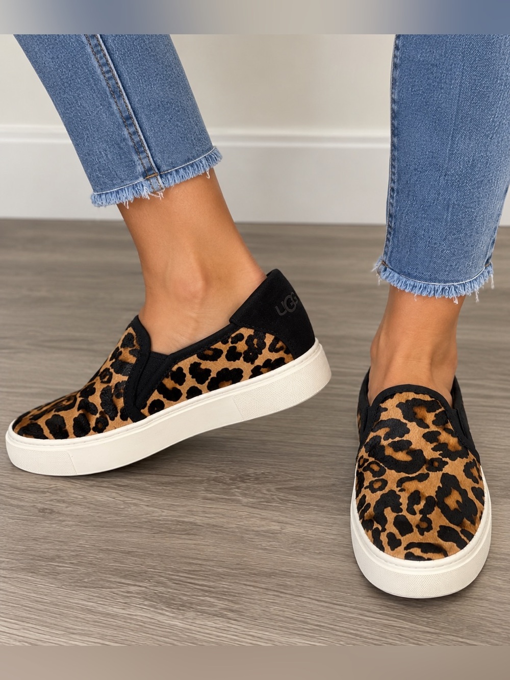 UGG Leopard Print Slip On Sneakers with calf hair 6.5 🎉 HOST PICK 🎉